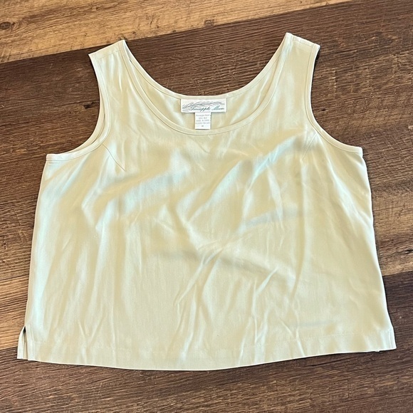 Pineapple Moon silk blouse womens size medium cream‎ tan sleeveless 100% silk - Picture 1 of 3